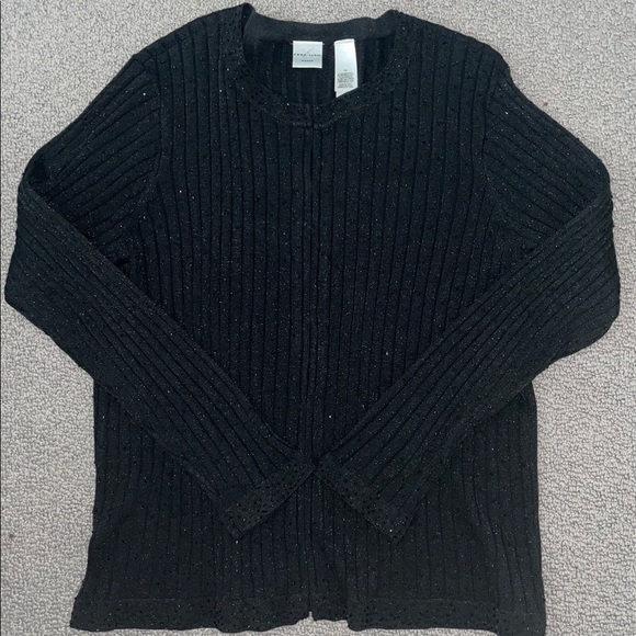 Charter Club black cardigan sweater with sparkles. Size 1X - Picture 4 of 8